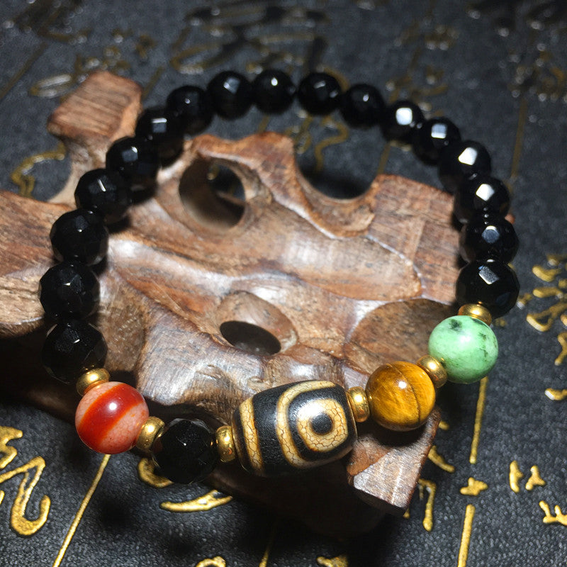 New Arrival Agate Bracelet Old Two eyes Dzi Beads Tiger Tooth Amulet Red Agate Beads Tibetan Dzi Beads Bracelet Bring Lucky