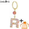 Colorful English Alphabet Charms Keychains For Women Bag Pendant Jewelry Trinket Men's Car Key Ring Key Chain Gift