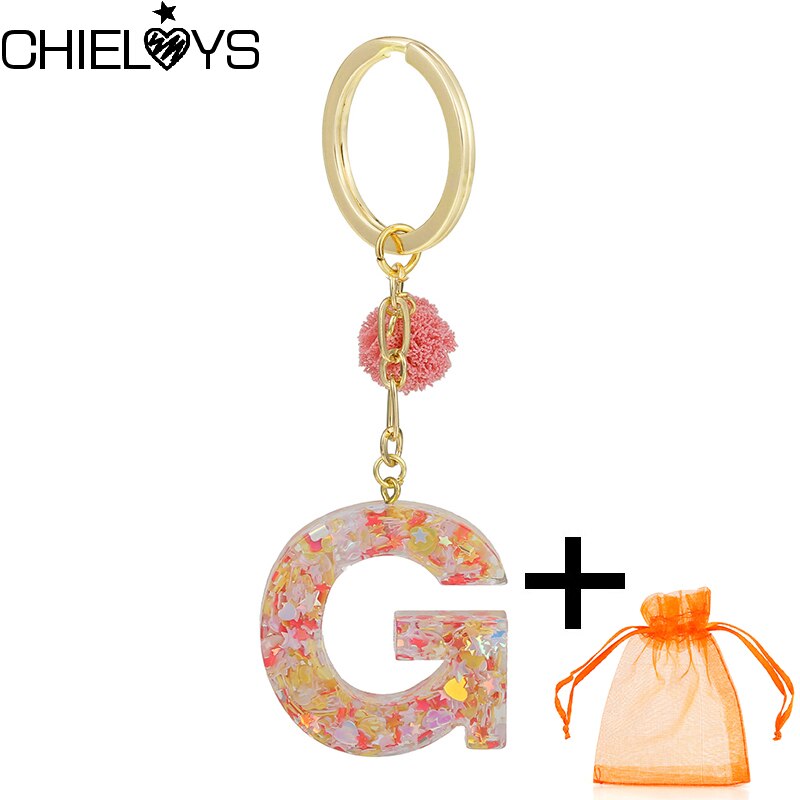 Colorful English Alphabet Charms Keychains For Women Bag Pendant Jewelry Trinket Men's Car Key Ring Key Chain Gift