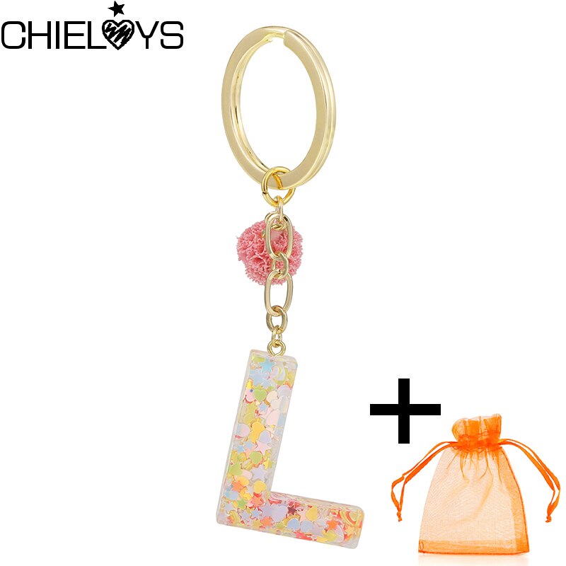 Colorful English Alphabet Charms Keychains For Women Bag Pendant Jewelry Trinket Men's Car Key Ring Key Chain Gift