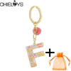 Colorful English Alphabet Charms Keychains For Women Bag Pendant Jewelry Trinket Men's Car Key Ring Key Chain Gift