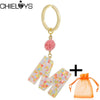 Colorful English Alphabet Charms Keychains For Women Bag Pendant Jewelry Trinket Men's Car Key Ring Key Chain Gift