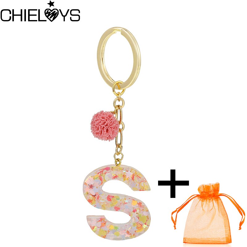 Colorful English Alphabet Charms Keychains For Women Bag Pendant Jewelry Trinket Men's Car Key Ring Key Chain Gift