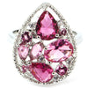 New Arrival Drop Shape Pink Tourmaline Woman's Wedding 925 Silver Ring 23x17mm