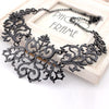 Women Hollow Bib Choker Statement Vintage Paper cut necklaces pendants 5BFR
