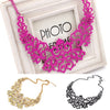 Women Hollow Bib Choker Statement Vintage Paper cut necklaces pendants 5BFR