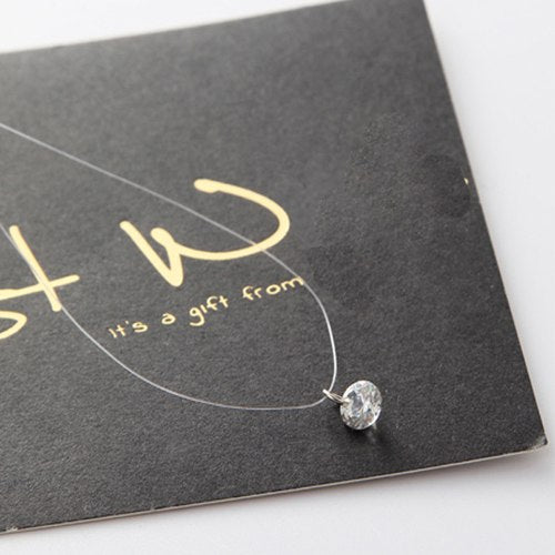 New Arrival Fine Transparent Invisible Line Super Shinning Zircon Choker Necklace For Women Jewelry CZ Stone Crystal Necklaces