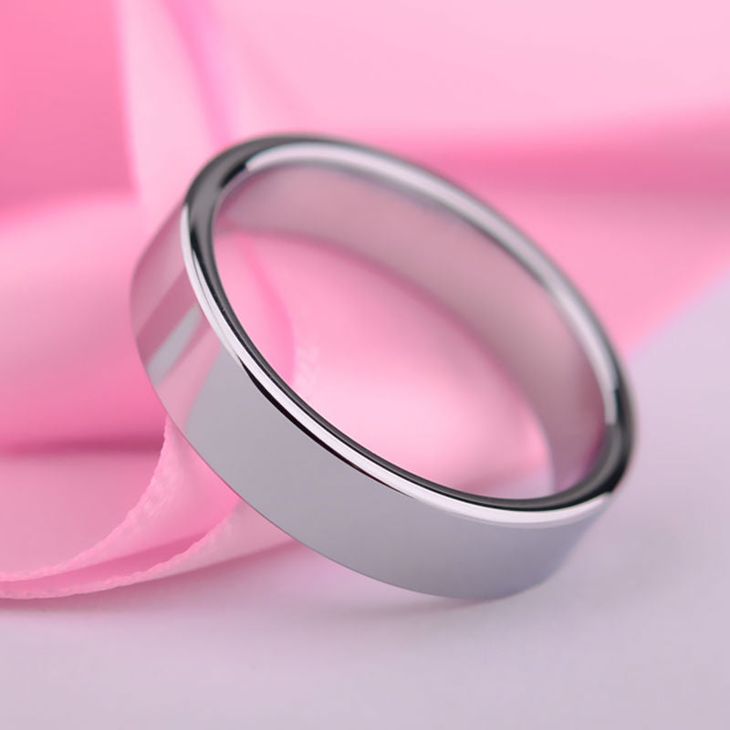 New Arrival High Polished Tungsten Wedding Band Rings Flat Top for Man and Woman Size 4-13
