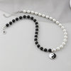 Hip Hop Jewelry  Necklace for Women Black and White Pearl  Ethnic Yin and Yang  Pendant Necklace Jewelry for Girls