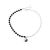 Hip Hop Jewelry  Necklace for Women Black and White Pearl  Ethnic Yin and Yang  Pendant Necklace Jewelry for Girls