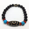 New Arrival Natural Agate 8mm Black Natural Stone with 3 Eyes Tibetan Dzi Beads Bracelet for Men and Women Bring Good Luck