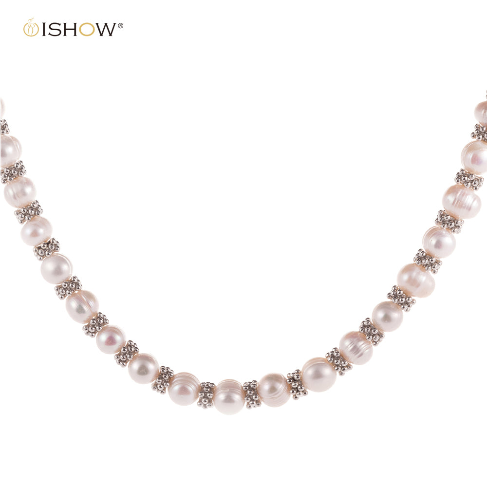 New Arrival Natural Pearl Jewellery Silver Chain Big Pearl Necklace For Women Pendant Necklace Female Wedding Jewelry Gifts