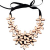 New Arrival Rope Black Ribbon Bib Necklaces Bohemian Resin Crystal Flowers Choker Necklaces & Pendants For Women Summer Jewelry
