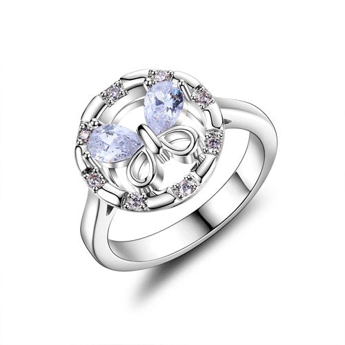New Arrival Silver 925 Jewelry Rings for Women High Quality Red Zircon butterfly ring Anniversary gift Luxury Jewelry