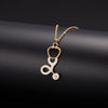 Stethoscope Nurse Hat Heart Pendant Necklace for Women Doctor Medical Jewelry Choker Neck Chain Female Gifts
