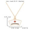 Stethoscope Nurse Hat Heart Pendant Necklace for Women Doctor Medical Jewelry Choker Neck Chain Female Gifts