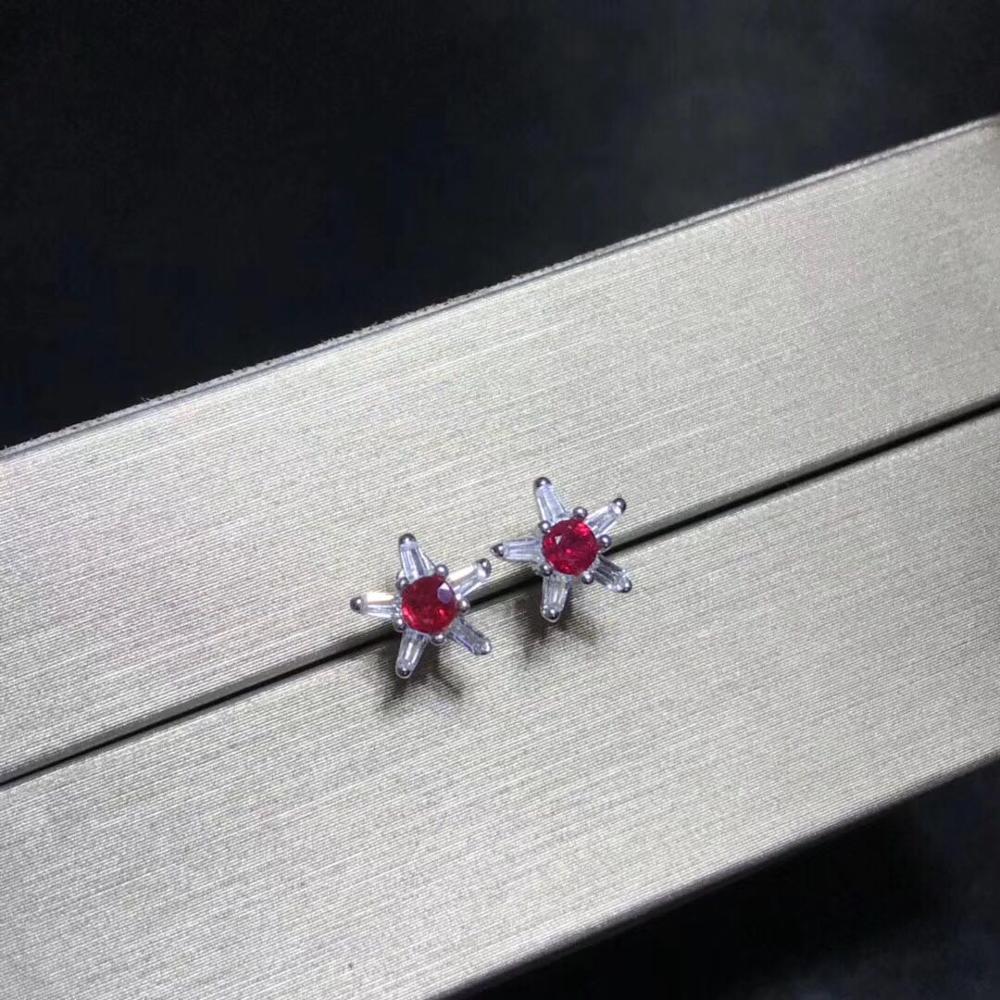 New Arrival Stud Earrings For Women Fashion 925 Sterling Silver Jewelry Earing With Ruby Stones Engagement Party