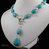 Terisa Pearl Jewelry Store Blue Turquoise White Color Natural Freshwater Pearl Necklace Charming Women Gift