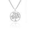 Tree Of Life Necklace Gold Color Long 3-layer Composite Chain Big Crystal Round Pendant Necklaces For Woman Jewelry