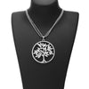Tree Of Life Necklace Gold Color Long 3-layer Composite Chain Big Crystal Round Pendant Necklaces For Woman Jewelry