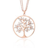 Tree Of Life Necklace Gold Color Long 3-layer Composite Chain Big Crystal Round Pendant Necklaces For Woman Jewelry