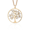 Tree Of Life Necklace Gold Color Long 3-layer Composite Chain Big Crystal Round Pendant Necklaces For Woman Jewelry