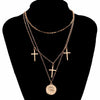 Women's Gothic Cross Pendant Choker Chains Necklace, Hip Hop Gypsy Club Accessories Jewelry