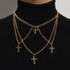 Women's Gothic Cross Pendant Choker Chains Necklace, Hip Hop Gypsy Club Accessories Jewelry