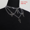 Women's Gothic Cross Pendant Choker Chains Necklace, Hip Hop Gypsy Club Accessories Jewelry