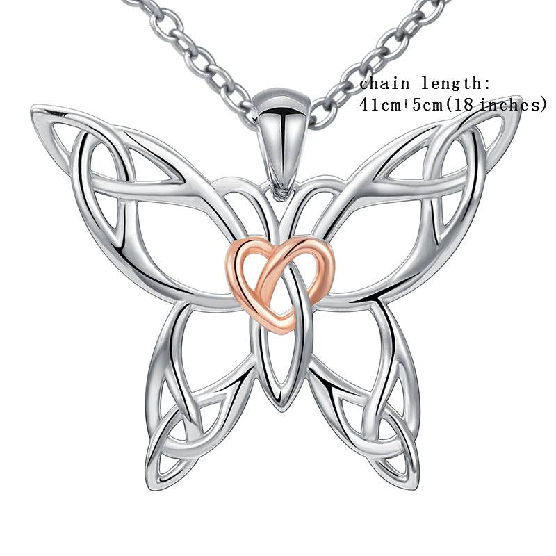 New Arrival original sterling silver 925 lovely hollow butterfly chain pendant necklace diy fine jewelry making for women gifts