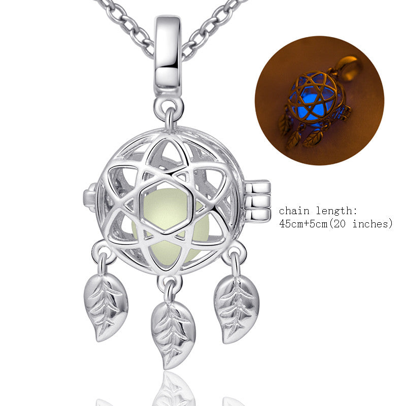 New Arrival sterling silver 925 dreamcatcher glowing diy chain pendant&necklace fit European fine jewelry making for lover gifts