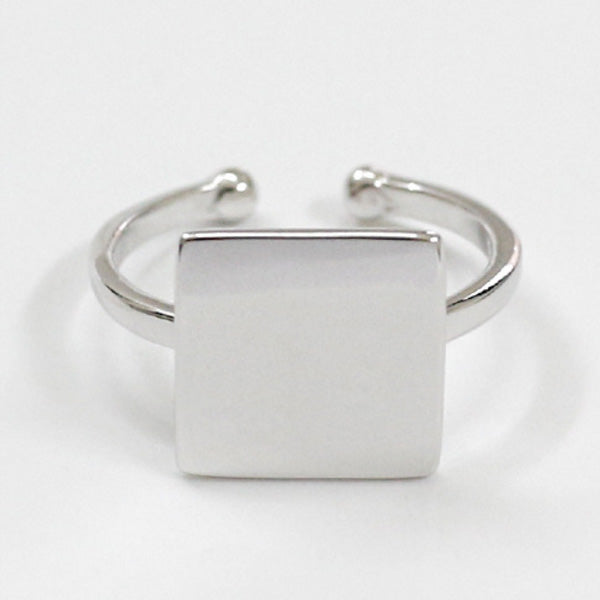 New Arrivals 925 Sterling Silver Square Rings for Women Adjustable Size Ring Fashion sterling-silver-jewelry