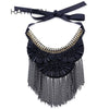 s Fabric Crystal Statement Necklace Pendant Women Girls Chokers Necklace Collar Tassels Necklace Bijoux 1636