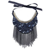 s Fabric Crystal Statement Necklace Pendant Women Girls Chokers Necklace Collar Tassels Necklace Bijoux 1636