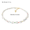 s Irregular White Pearl with Colorful Bead Strand Necklace For Women Girl Elegant Gorgeous Statement Lovely Jewelry