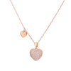 s Love Heart Simple Necklace For Women 2022 Rose Gold Silvery Chain CZ Zircon Heart Pendant Women Jewelry