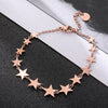 s Stainless Steel Bracelet For Women Rose Gold Silvery Love Heart Stars Lover's Engagement Jewelry Valentine's Gift