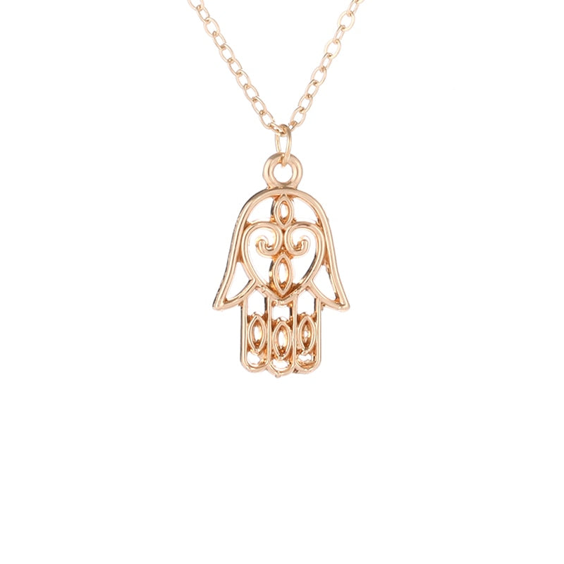 Arrived Jewelry Silver Color All Is Well Hamsa Fatima Hand Chocker Necklace Pendant For Women Girl