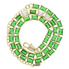 Arrived Geometric White Green Cz Square Beaded Necklace With Square Cz Paved Women Girl Classic Engagement Jewelry