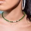 Arrived Geometric White Green Cz Square Beaded Necklace With Square Cz Paved Women Girl Classic Engagement Jewelry