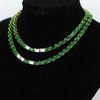 Arrived Geometric White Green Cz Square Beaded Necklace With Square Cz Paved Women Girl Classic Engagement Jewelry