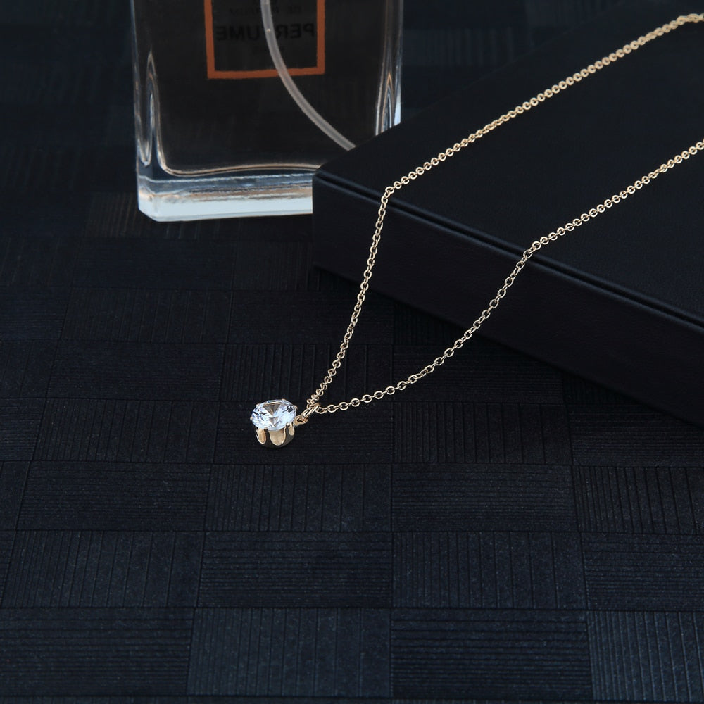 Arrived Gold Color Small Crystal Pendants Necklaces for Women Valentine's Day Jewelry Femme Bijoux Colliers Handmade