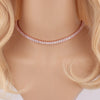 Arrived Gold Filled Choker Necklace Rainbow CZ Wide Tennis Chain Colorful Cubic Zircon Charm collar jewellery bijoux femme