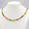 Arrived Gold Filled Choker Necklace Rainbow CZ Wide Tennis Chain Colorful Cubic Zircon Charm collar jewellery bijoux femme