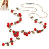 Arrived Retro Red Berries Sweater Chain Necklace
