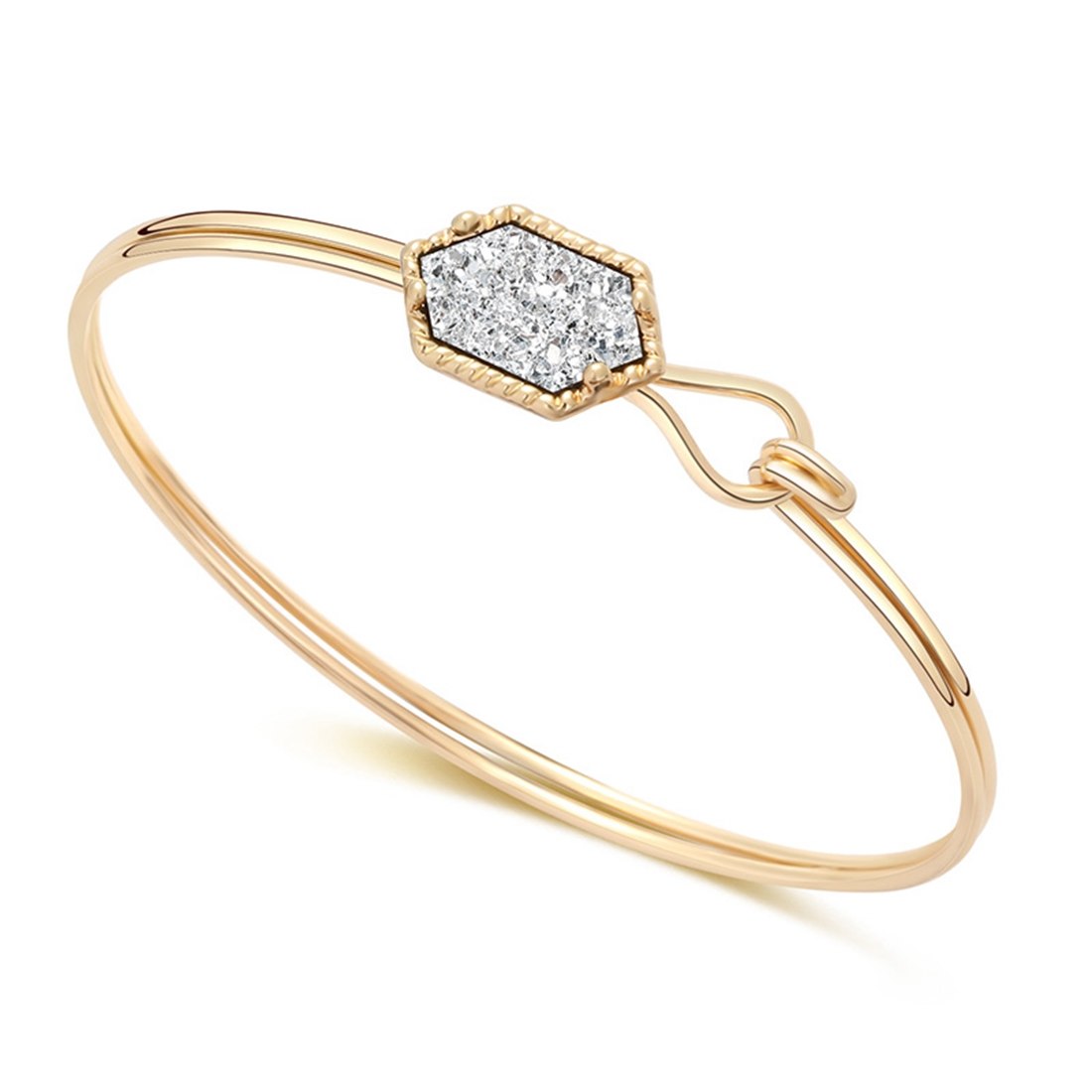 New Arrvial Quartz Rose Gold Color Bracelets & Bangles For Women Love Bracelet 7 Colors Crystal Charm Bracelet 2020