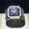 Austrian Rhinestone Inlaid Ring Engagement Wedding Men's Ring Bohemian Crystal Inlaid Accessories Jewelry Size 7-12