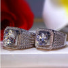 Austrian Rhinestone Inlaid Ring Engagement Wedding Men's Ring Bohemian Crystal Inlaid Accessories Jewelry Size 7-12