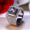 Austrian Rhinestone Inlaid Ring Engagement Wedding Men's Ring Bohemian Crystal Inlaid Accessories Jewelry Size 7-12