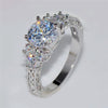 Austrian Rhinestone Prong Set Ring Women's Ring Crystal Inlaid Engagement Ring Accessories Party Jewelry Size 6 ~ 10